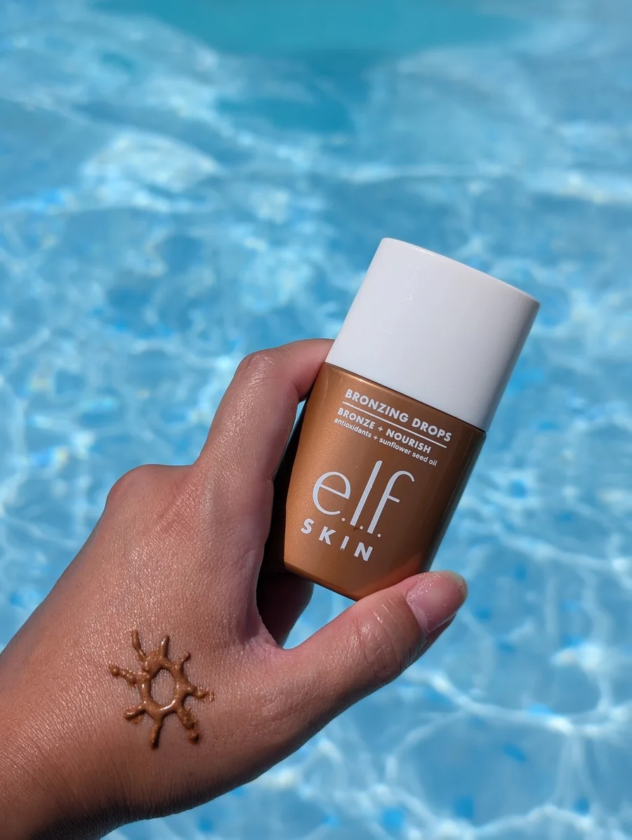 e.l.f. beauty product photographed poolside
